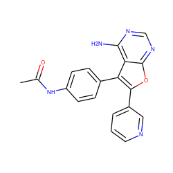 CC(=O)Nc1ccc(-c2c(-c3cccnc3)oc3ncnc(N)c23)cc1 ZINC000029129084