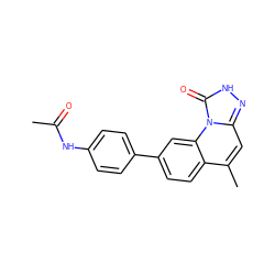 CC(=O)Nc1ccc(-c2ccc3c(C)cc4n[nH]c(=O)n4c3c2)cc1 ZINC000058590538