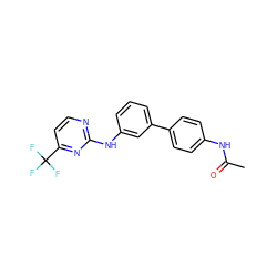 CC(=O)Nc1ccc(-c2cccc(Nc3nccc(C(F)(F)F)n3)c2)cc1 ZINC001772636305