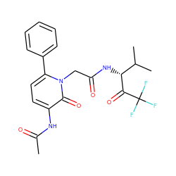 CC(=O)Nc1ccc(-c2ccccc2)n(CC(=O)N[C@@H](C(=O)C(F)(F)F)C(C)C)c1=O ZINC000013738720