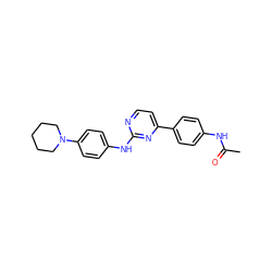 CC(=O)Nc1ccc(-c2ccnc(Nc3ccc(N4CCCCC4)cc3)n2)cc1 ZINC000144425605