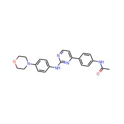 CC(=O)Nc1ccc(-c2ccnc(Nc3ccc(N4CCOCC4)cc3)n2)cc1 ZINC000049052277