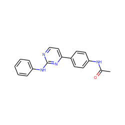 CC(=O)Nc1ccc(-c2ccnc(Nc3ccccc3)n2)cc1 ZINC000095558447