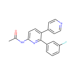 CC(=O)Nc1ccc(-c2ccncc2)c(-c2cccc(F)c2)n1 ZINC000049035771