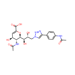 CC(=O)Nc1ccc(-c2cn(C[C@@H](O)[C@@H](O)[C@@H]3OC(C(=O)O)=C[C@H](O)[C@H]3NC(C)=O)nn2)cc1 ZINC001772654104