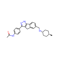 CC(=O)Nc1ccc(-c2n[nH]c3c2Cc2cc(CN[C@H]4CC[C@H](C)CC4)ccc2-3)cc1 ZINC000253660960