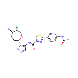 CC(=O)Nc1ccc(-c2nc(C(=O)Nc3cnn(C)c3[C@@H]3CC[C@@H](N)[C@H](F)CO3)cs2)cn1 ZINC000221444619