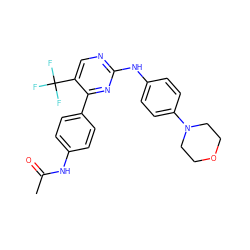 CC(=O)Nc1ccc(-c2nc(Nc3ccc(N4CCOCC4)cc3)ncc2C(F)(F)F)cc1 ZINC000095559564