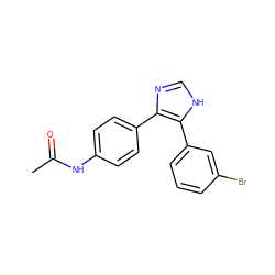 CC(=O)Nc1ccc(-c2nc[nH]c2-c2cccc(Br)c2)cc1 ZINC000653856166