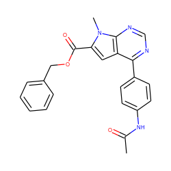 CC(=O)Nc1ccc(-c2ncnc3c2cc(C(=O)OCc2ccccc2)n3C)cc1 ZINC000653847556