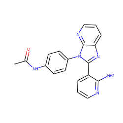 CC(=O)Nc1ccc(-n2c(-c3cccnc3N)nc3cccnc32)cc1 ZINC000095579709