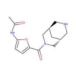 CC(=O)Nc1ccc(C(=O)N2C[C@H]3CNC[C@@H](C3)C2)o1 ZINC000169711249