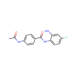 CC(=O)Nc1ccc(C(=O)Nc2ccc(F)cc2N)cc1 ZINC000206555557