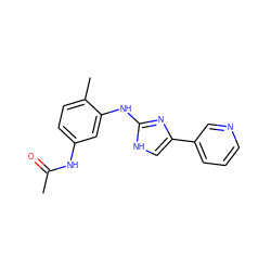 CC(=O)Nc1ccc(C)c(Nc2nc(-c3cccnc3)c[nH]2)c1 ZINC000040867090