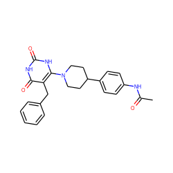 CC(=O)Nc1ccc(C2CCN(c3[nH]c(=O)[nH]c(=O)c3Cc3ccccc3)CC2)cc1 ZINC000028708041