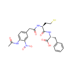 CC(=O)Nc1ccc(CC(=O)N[C@@H](CCS)C(=O)N[C@H](Cc2ccccc2)C(=O)O)cc1[N+](=O)[O-] ZINC000036185348