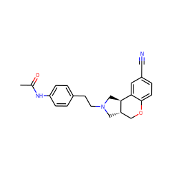 CC(=O)Nc1ccc(CCN2C[C@H]3COc4ccc(C#N)cc4[C@@H]3C2)cc1 ZINC000004424810