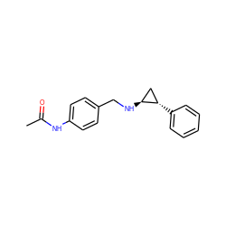 CC(=O)Nc1ccc(CN[C@H]2C[C@@H]2c2ccccc2)cc1 ZINC000044423265