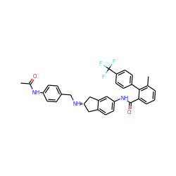 CC(=O)Nc1ccc(CN[C@H]2Cc3ccc(NC(=O)c4cccc(C)c4-c4ccc(C(F)(F)F)cc4)cc3C2)cc1 ZINC000042804758