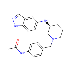 CC(=O)Nc1ccc(CN2CCC[C@H](Nc3ccc4[nH]ncc4c3)C2)cc1 ZINC000114037278