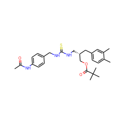 CC(=O)Nc1ccc(CNC(=S)NC[C@@H](COC(=O)C(C)(C)C)Cc2ccc(C)c(C)c2)cc1 ZINC000013523879