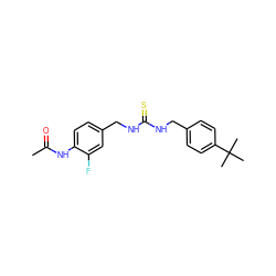 CC(=O)Nc1ccc(CNC(=S)NCc2ccc(C(C)(C)C)cc2)cc1F ZINC000013672873