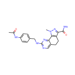 CC(=O)Nc1ccc(CNc2ncc3c(n2)-c2c(c(C(N)=O)nn2C)CC3)cc1 ZINC000045365304