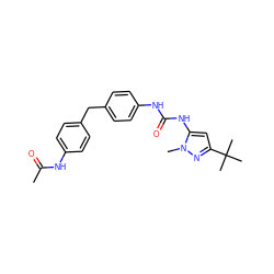 CC(=O)Nc1ccc(Cc2ccc(NC(=O)Nc3cc(C(C)(C)C)nn3C)cc2)cc1 ZINC000013442540