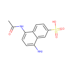 CC(=O)Nc1ccc(N)c2cc(S(=O)(=O)O)ccc12 ZINC000001669752