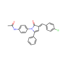 CC(=O)Nc1ccc(N2C(=O)/C(=C/c3ccc(Cl)cc3)C=C2c2ccccc2)cc1 ZINC000005174086