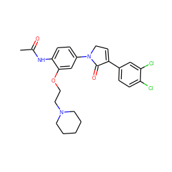 CC(=O)Nc1ccc(N2CC=C(c3ccc(Cl)c(Cl)c3)C2=O)cc1OCCN1CCCCC1 ZINC000040566081