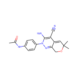 CC(=O)Nc1ccc(N2N=C3COC(C)(C)C=C3C(C#N)=C2N)cc1 ZINC000013838690