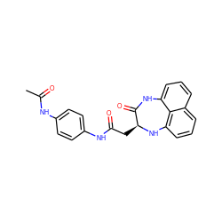 CC(=O)Nc1ccc(NC(=O)C[C@@H]2Nc3cccc4cccc(c34)NC2=O)cc1 ZINC000000646837