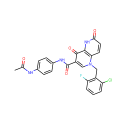 CC(=O)Nc1ccc(NC(=O)c2cn(Cc3c(F)cccc3Cl)c3ccc(=O)[nH]c3c2=O)cc1 ZINC000073140847