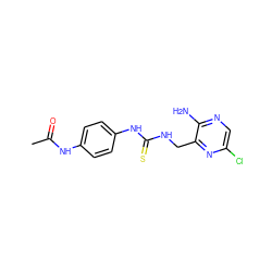 CC(=O)Nc1ccc(NC(=S)NCc2nc(Cl)cnc2N)cc1 ZINC000071281274