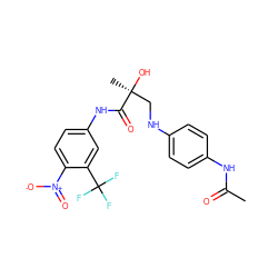 CC(=O)Nc1ccc(NC[C@](C)(O)C(=O)Nc2ccc([N+](=O)[O-])c(C(F)(F)F)c2)cc1 ZINC000003928850