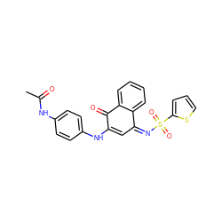 CC(=O)Nc1ccc(NC2=C/C(=N/S(=O)(=O)c3cccs3)c3ccccc3C2=O)cc1 ZINC000100478483