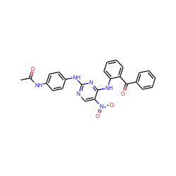 CC(=O)Nc1ccc(Nc2ncc([N+](=O)[O-])c(Nc3ccccc3C(=O)c3ccccc3)n2)cc1 ZINC000003986640