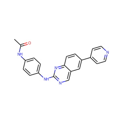 CC(=O)Nc1ccc(Nc2ncc3cc(-c4ccncc4)ccc3n2)cc1 ZINC000095590625