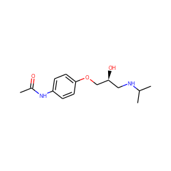 CC(=O)Nc1ccc(OC[C@@H](O)CNC(C)C)cc1 ZINC000000967917