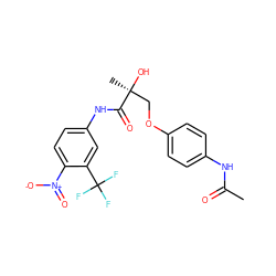 CC(=O)Nc1ccc(OC[C@](C)(O)C(=O)Nc2ccc([N+](=O)[O-])c(C(F)(F)F)c2)cc1 ZINC000003991693