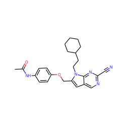 CC(=O)Nc1ccc(OCc2cc3cnc(C#N)nc3n2CCC2CCCCC2)cc1 ZINC000040412968