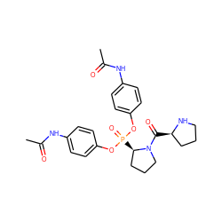 CC(=O)Nc1ccc(OP(=O)(Oc2ccc(NC(C)=O)cc2)[C@@H]2CCCN2C(=O)[C@@H]2CCCN2)cc1 ZINC000003920959