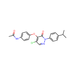 CC(=O)Nc1ccc(Oc2c(Cl)cnn(-c3ccc(C(C)C)cc3)c2=O)cc1 ZINC000066157392