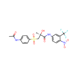 CC(=O)Nc1ccc(S(=O)(=O)C[C@@](C)(O)C(=O)Nc2ccc([N+](=O)[O-])c(C(F)(F)F)c2)cc1 ZINC000013554401