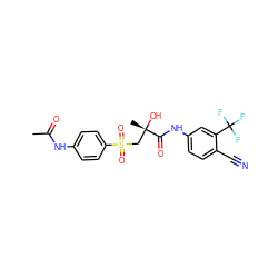 CC(=O)Nc1ccc(S(=O)(=O)C[C@](C)(O)C(=O)Nc2ccc(C#N)c(C(F)(F)F)c2)cc1 ZINC000013554402