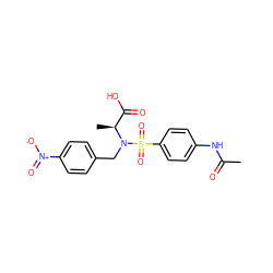 CC(=O)Nc1ccc(S(=O)(=O)N(Cc2ccc([N+](=O)[O-])cc2)[C@@H](C)C(=O)O)cc1 ZINC000013840021