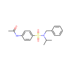 CC(=O)Nc1ccc(S(=O)(=O)N(Cc2ccccc2)C(C)C)cc1 ZINC000000029694