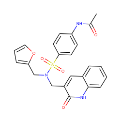 CC(=O)Nc1ccc(S(=O)(=O)N(Cc2ccco2)Cc2cc3ccccc3[nH]c2=O)cc1 ZINC000009488192