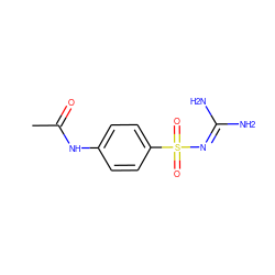 CC(=O)Nc1ccc(S(=O)(=O)N=C(N)N)cc1 ZINC000001646573